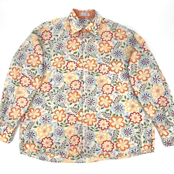 Burma Bibas Vintage 70’s Retro Floral Button Down Shirt - Picture 2 of 12